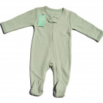 Organic Cotton Sage Zipped Romper